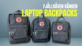 ALL THREE Fjallraven Kanken Laptop Backpacks - Size Comparison