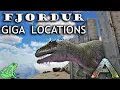 Giga Locations on the Fjordur Map Ark Survival Evolved