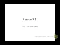Algebra 3 3 Function Notation