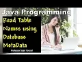 Get Database Table Names Using JDBC Metadata