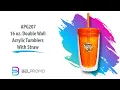 APG207 Wholesale 16 oz Double Wall Acrylic Tumblers With Straw