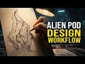 Designing Alien Pods A Full Concept Artist Workflow Sci Fi Horror Sketchbook Lesson