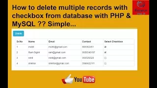 how to delete multiple records using checkbox in PHP MySQL