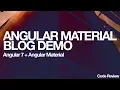 Angular 7 Angular Material Firestore Blog Demo Code Review