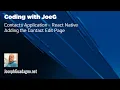 Coding with JoeG - Contacts Application