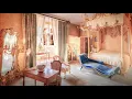 Ambience/ASMR: Princess Bedroom on Rainy Morning in Rococo Castle (18th Century), 4 Hours
