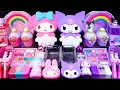 Download Lagu MyMelody vs Kuromi slime Mixing Eyeshadow,Glitter \u0026 Random things into slime #asmr #satisfyingslime