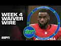 The BEST Waiver Wire Pickups for Week 4 Fantasy Focus