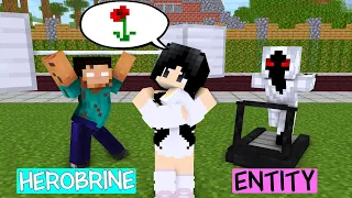 Minecraft Story : POOR HEROBRINE vs HANDSOME ENTITY - Love Story Minecraft Animation