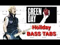 Green Day - Holiday BASS TABS Cover Tutorial Lesson