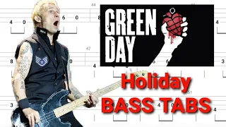 Green Day - Holiday BASS TABS Cover Tutorial Lesson