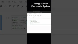 Part47 numpy s array function in python