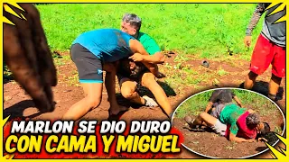 A Marlon se le salió el macho que lleva dentro. Miren como agarro a Miguel y a Camarón
