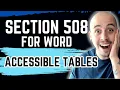 How to make Tables Accessible in Microsoft Word Section 508 Series
