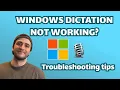 How to fix Windows Speech-to-Text Problems - Troubleshooting steps