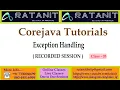 Core java Tutorials Exception Handling by Mr Ratan class-03