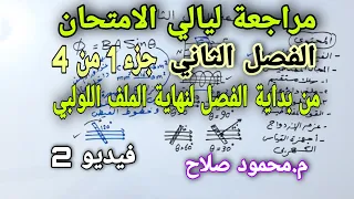 مراجعة الفصل الثاني جزء 1 من بداية الفصل لنهاية الملف اللولبي م محمود صلاح 