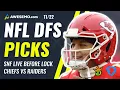 NFL DFS LINEUPS SUNDAY NIGHT FOOTBALL SHOWDOWN CHIEFS VS RAIDERS PICKS DRAFTKINGS FANDUEL