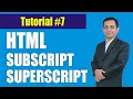 276 Subscript and Superscript in HTML Hindi HTML Tutorial 7