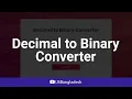 Decimal to Binary Converter JavaScript Live Project