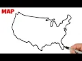 How to Draw USA Map Easy Country Maps Drawing