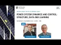 Power System Dynamics and Control with Prof David Hill Monash Energy Seminar Series