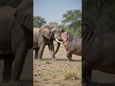 हाथी🐘😱v/s हिप्पो🦛❌/#trending #shorts #viral #explore #viralvideo #viralshorts #foryou #youtube