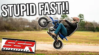 drag racing the new ssr 110 out ran everything 
