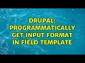 Drupal Programmatically get input format in field template