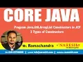 Core Java Tutorial Program Java util ArrayList Constructors in JCF 3 Types of Constructors