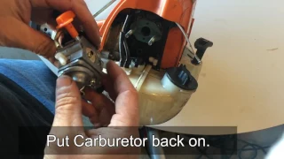 How to clean adjust and fix common carburetor problems on a Stihl FS90 trimmer weedeater