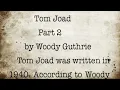 Tom Joad Part 2 Woody Guthrie