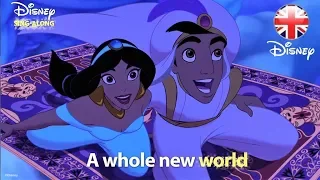 DISNEY SING ALONGS A Whole New World Aladdin Lyric Video Official Disney UK 