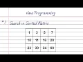 Search in a Sorted Matrix Dev Domain