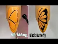 Black Butterfly Nails Art For Beginner Ve Buom Den New Nails Design New Nails
