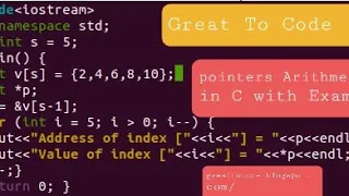 pointers Arithmetics In C with Examples Great To Code