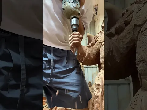 Watch This Woodcarver Drill A Statue Hand — It’s Not A Joke, It’s Smart Joint Design
