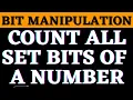 To Count All Set Bits Of A Number Bit Manipulation YouthNationCoders