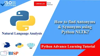 Python NLTK Synonyms and Antonyms Python Text Mining Python Natural Language Processing