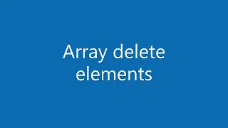 JavaScript How to delete elements from array