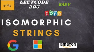 Isomorphic Strings Leetcode 205 Easy coding interview problems tamil