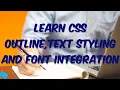 Learn CSS outline styling text and fonts In tamil