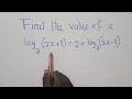 Find the value of x Logarithms