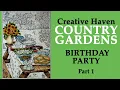 Invitation to the Birt ay party Coloring in Creative Haven Country Garden part 1