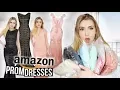TRYING ON AMAZON PROM DRESSES Huge Success