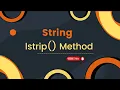 RK lstrip string method in python