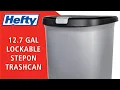 Hefty 12 7 Gal Lockable StepOn Trash Can - Product