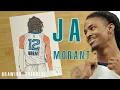 How To Draw Ja Morant Memphis Grizzlies How to draw basketball players Drawing tutorial