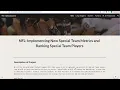 NFL Implementing Special Team Metrics and Ranking Special Team Players