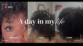 a day in my life grwm natural hair u0026 makeup 
